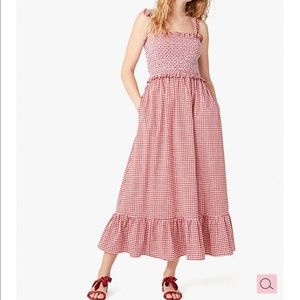 kate spade mini gingham smocked-bodice dress